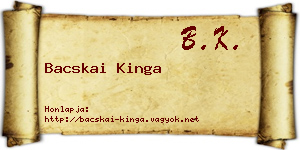 Bacskai Kinga névjegykártya